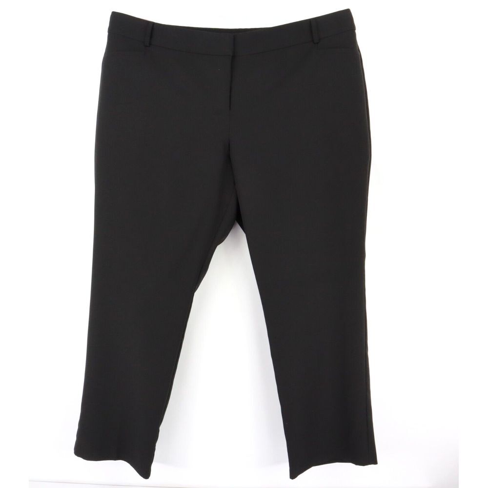 SOHO Apparel Ltd. Dress Pants Womens 24W Black Polyester Faux Pockets Flat Front